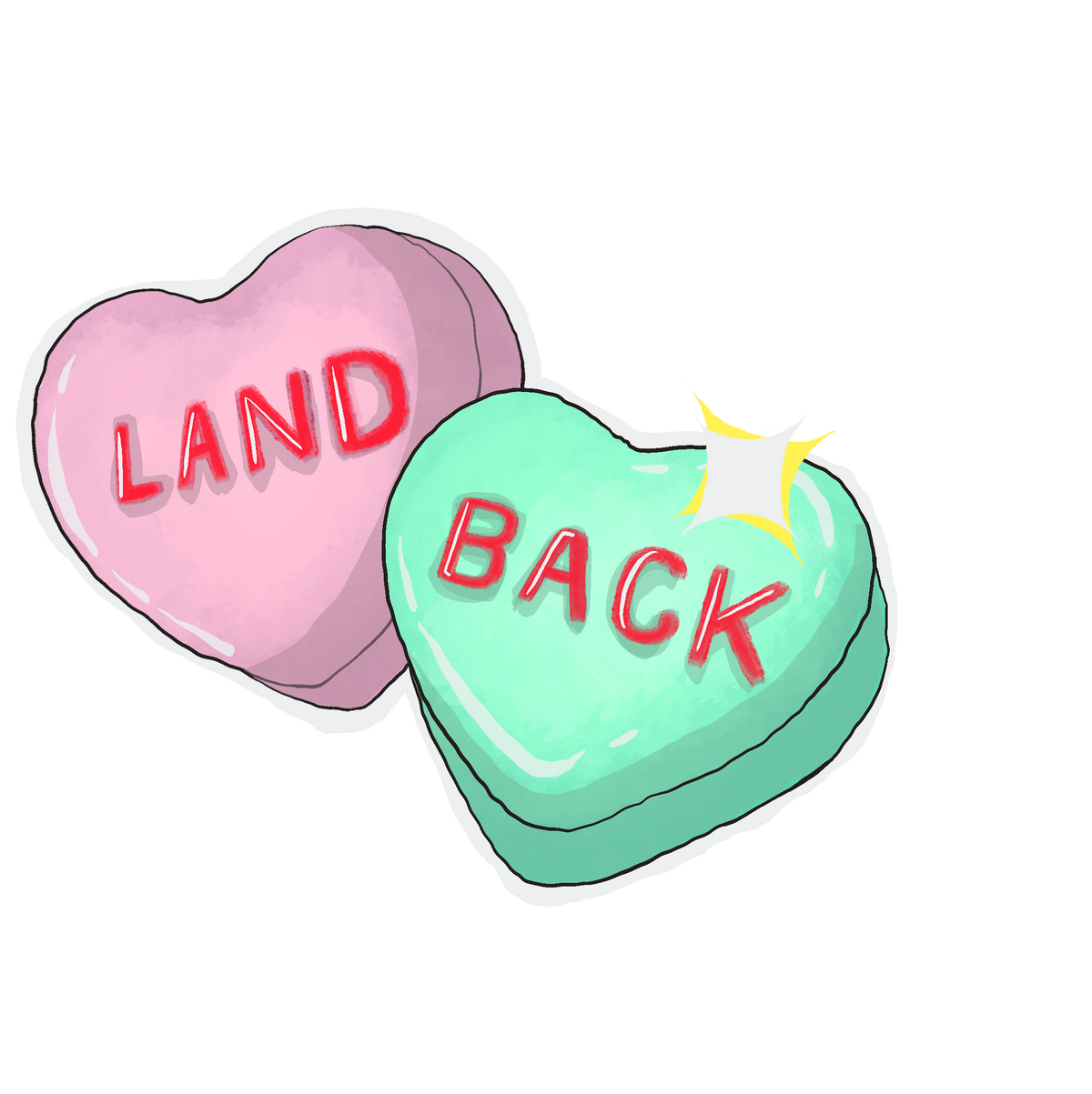 LAND BACK SWEETHEARTS STICKER