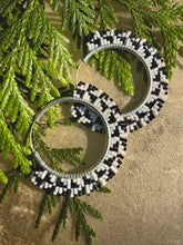 Load image into Gallery viewer, tshike beaded hoops - sterling silver
