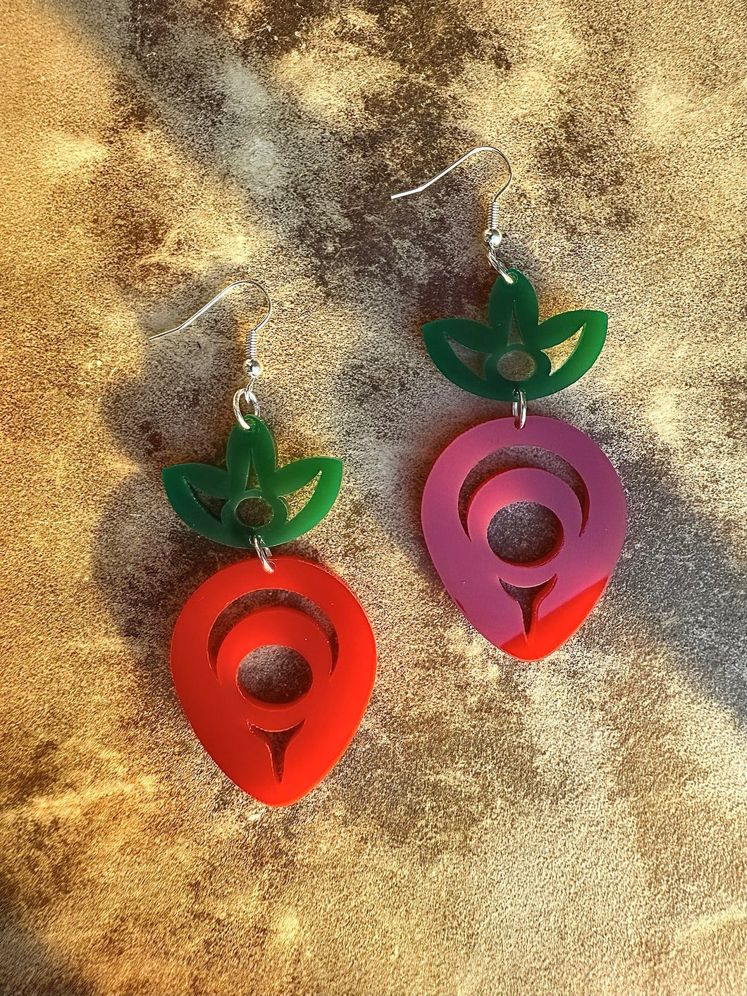 Mini Strawberry Acrylic Earrings