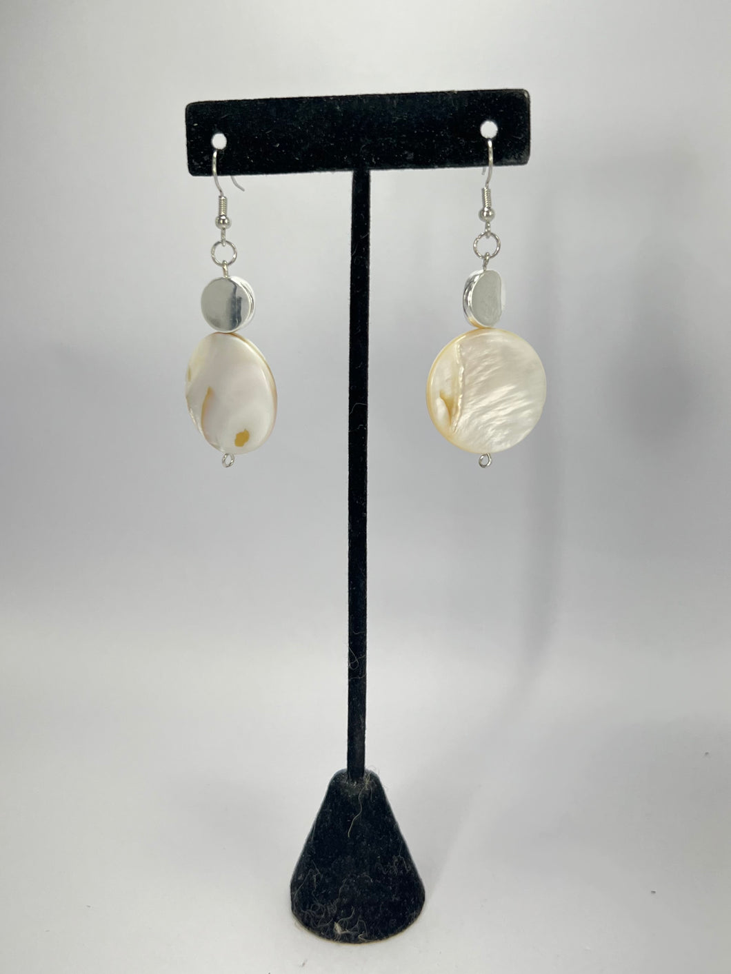 TWO-TIERED MOTHER OF PEARL DANGLES