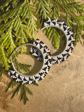 Load image into Gallery viewer, tshike beaded hoops - sterling silver
