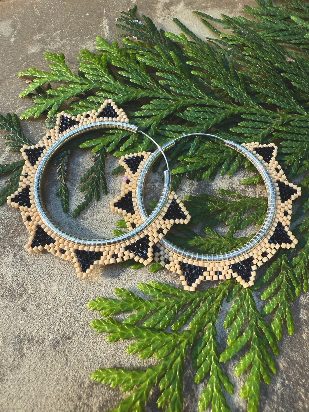 lamonti beaded hoops - sterling silver