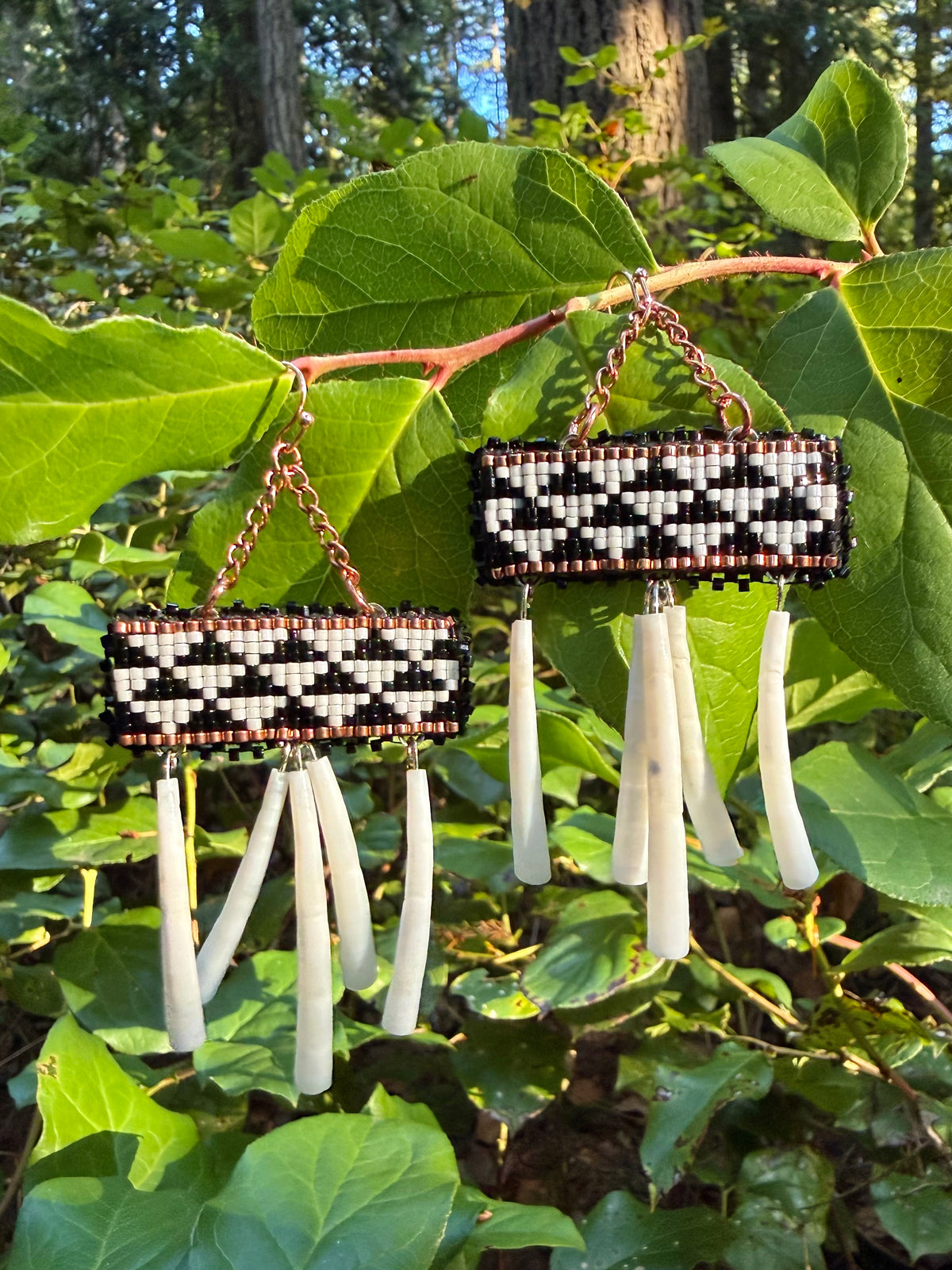 saddle mountain beaded earrings - 'hai̯.kʷa