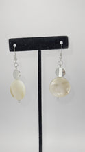 Load and play video in Gallery viewer, TWO-TIERED MOTHER OF PEARL DANGLES
