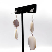 Load image into Gallery viewer, MOTHER OF PEARL TWO-TIERED DANGLE EARRINGS
