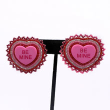 Load image into Gallery viewer, HOT PINK SWEETHEARTS-INSPIRED BEADED EARRINGS
