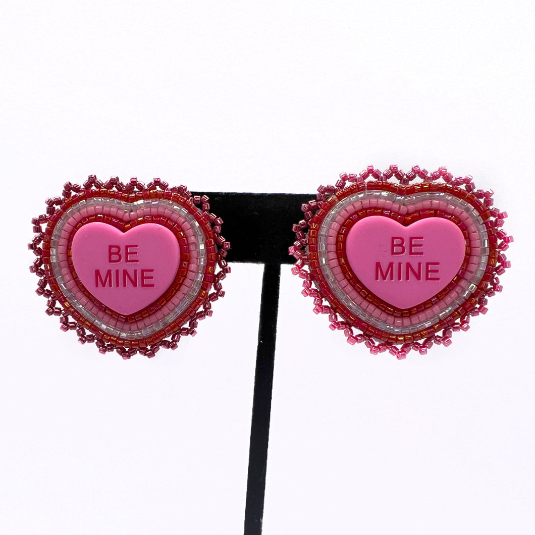 HOT PINK SWEETHEARTS-INSPIRED BEADED EARRINGS